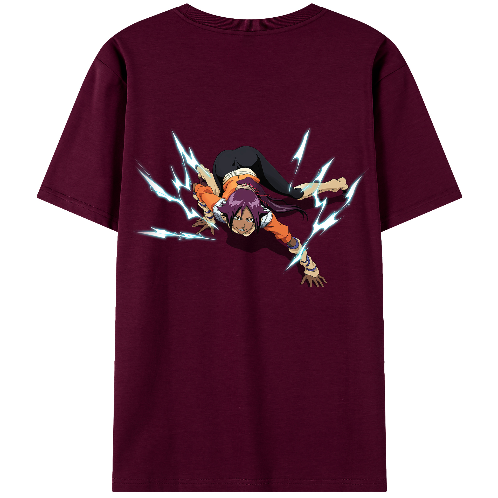 （画像用） ブリーチ 四楓院 夜一（しほういん よるいち） BLEACH Shihouin Yoruichi レディース半袖Tシャツ(バックプリント)